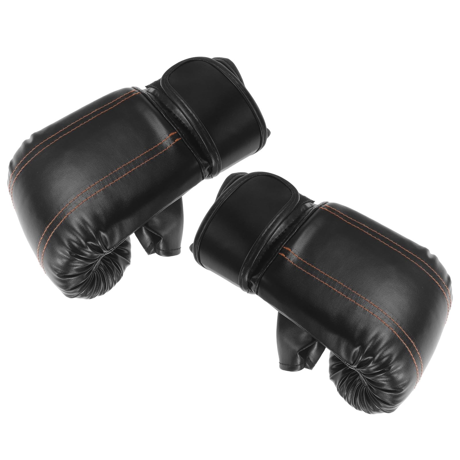 Guantes de boxeo semidesnudos de PU negro resistente para sparring 8