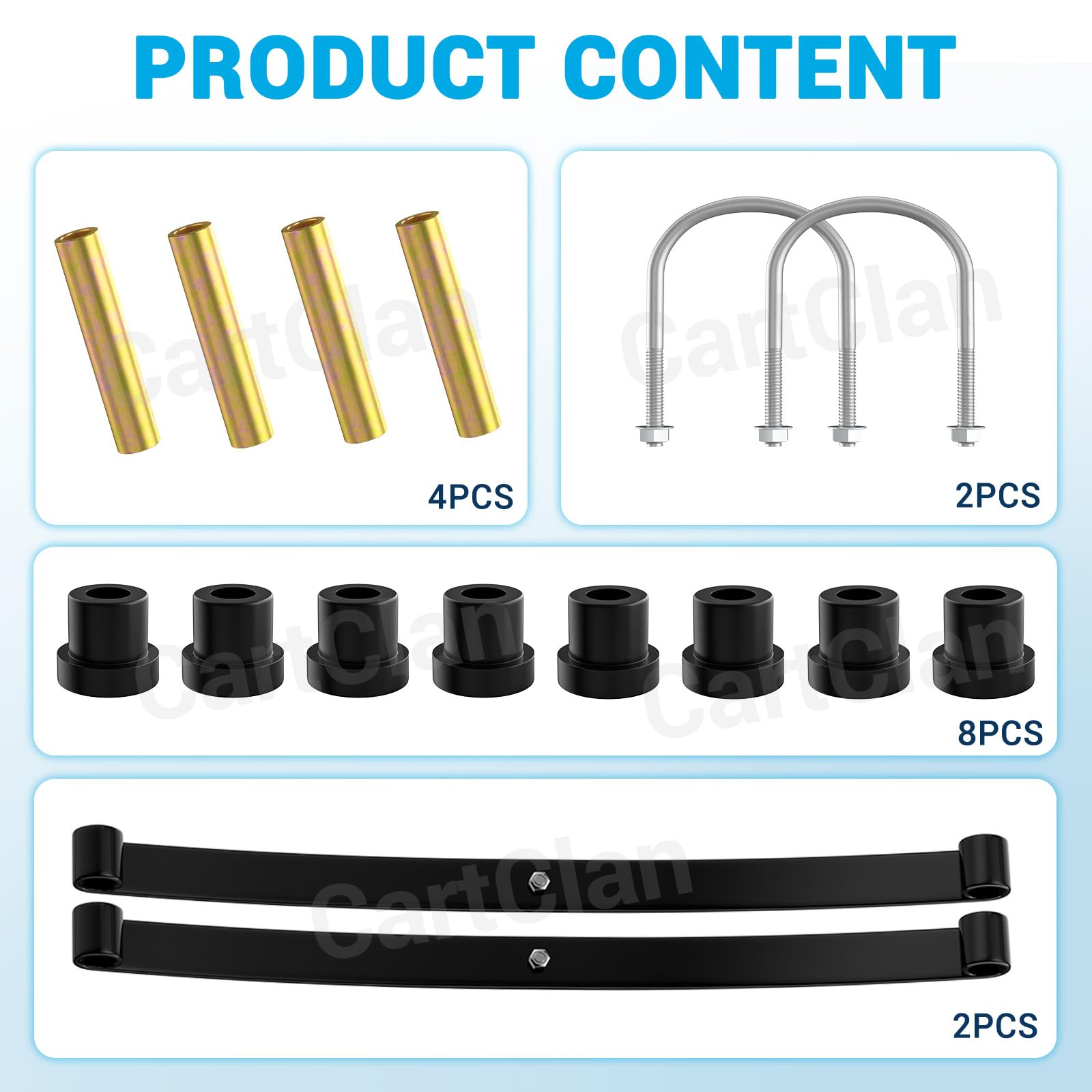 CartClan Golf Cart Standard Rear Leaf Spring Kit for Club