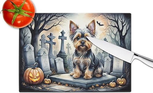Miniatura 9 de Caroline's Treasures DAC2020LCB Boston Terrier Spooky Tabla de cortar de vidrio de Halloween Tabla de cortar y servir de vidrio templado decorativa