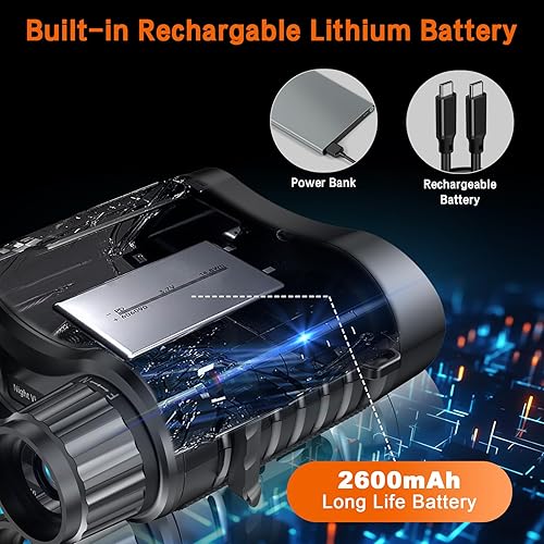 Miniatura 5 de Weochi Gafas de visión nocturna 4K prismáticos digitales de visión nocturna infrarroja para adultos equipo táctico de pantalla grande de 32 pulgadas