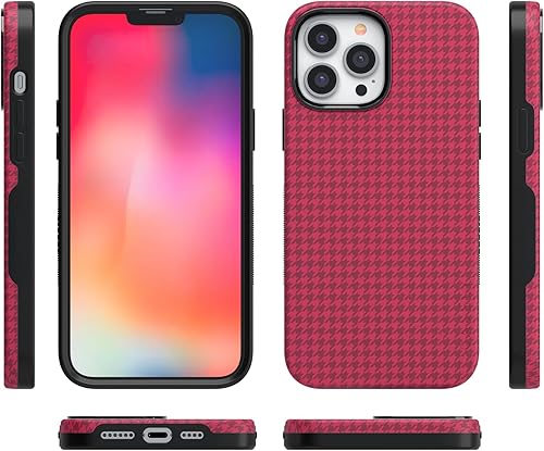 Miniatura 8 de Casely Funda para iPhone 13 Pro Max  Compatible con MagSafe  Mejor vestido  Funda rosa de pata de gallo compatible con iPhone 13 Pro Max
