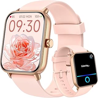 Smart Watches for Women - Answer/Make Calls, Alexa Built-in, 1.8\\\" HD Ladies Smartwatch with Heart Rate/SpO2/Sleep Monitor, IP68 Waterproof, Fitness Watch for iPhone/Samsung/Android, 100+ Sports