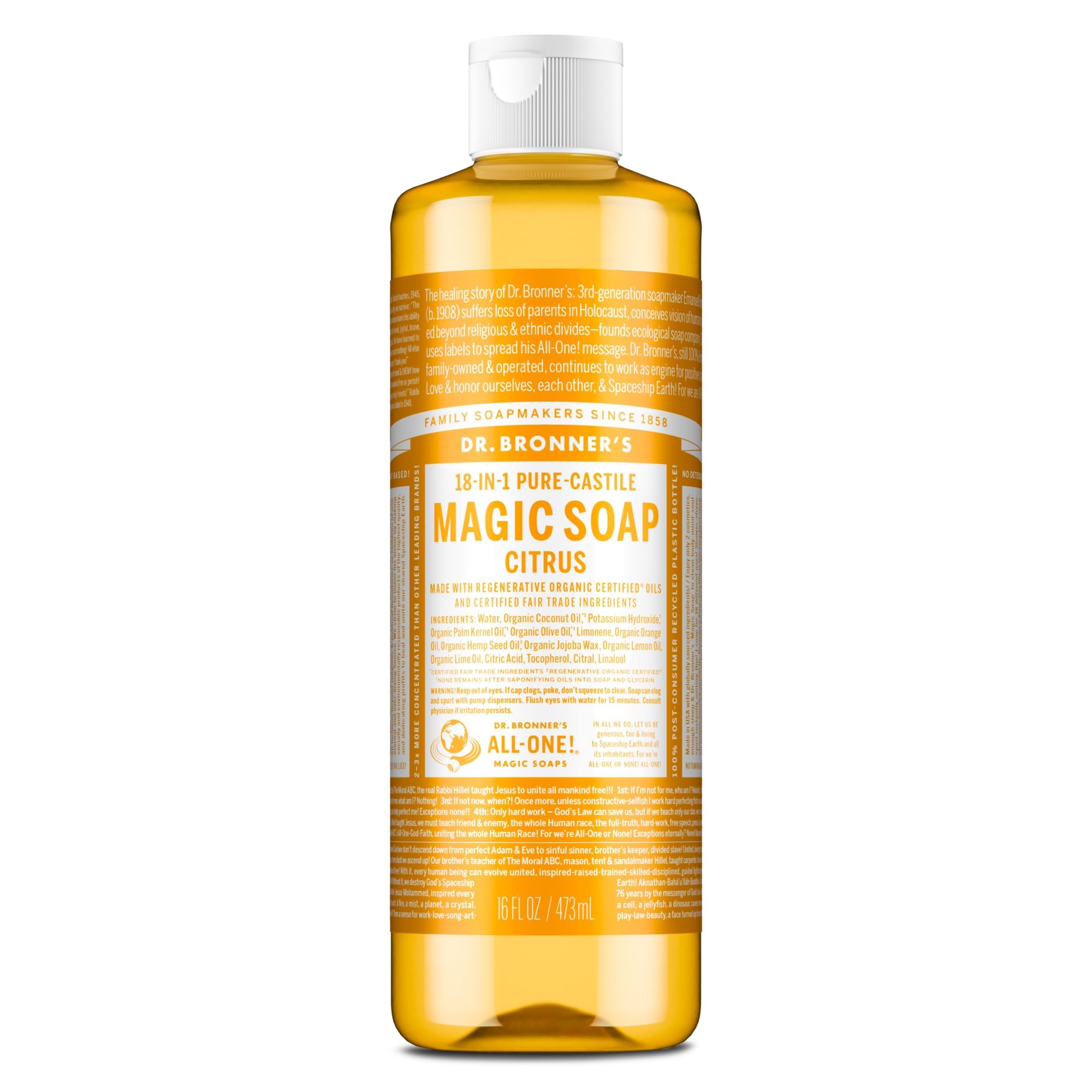 ドクターブロナー マジックソープ CI(シトラスオレンジ) 739ｍｌ Amazon | マジックソープ シトラスオレンジ 472ml | Dr. Bronner's