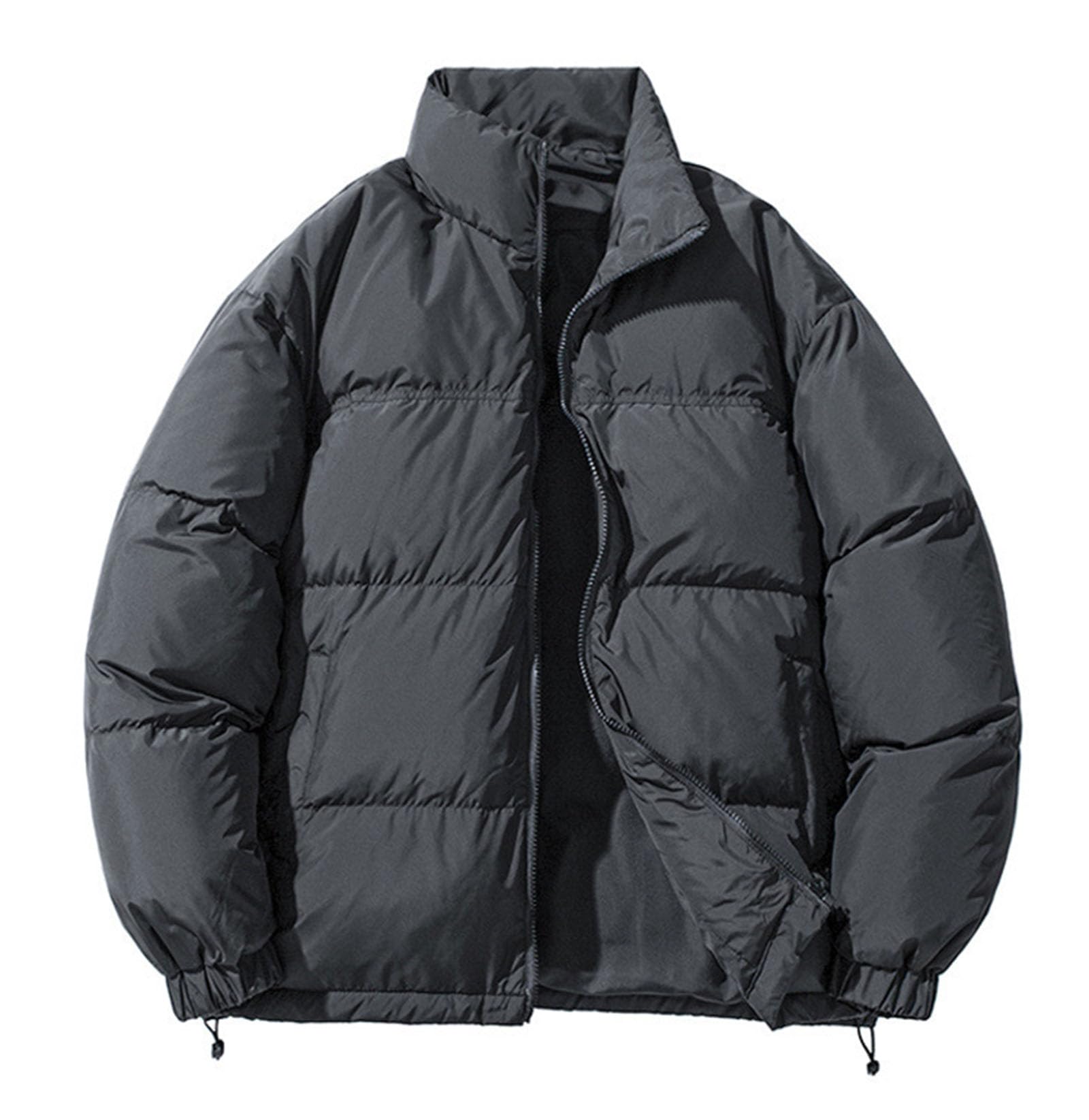 Doudoune légère d'hiver en Duvet pour Hommes Veste Doudoune isolée Manteau Bouffante pour Neige Ski randonnée Voyage,Dark Gray,XXL