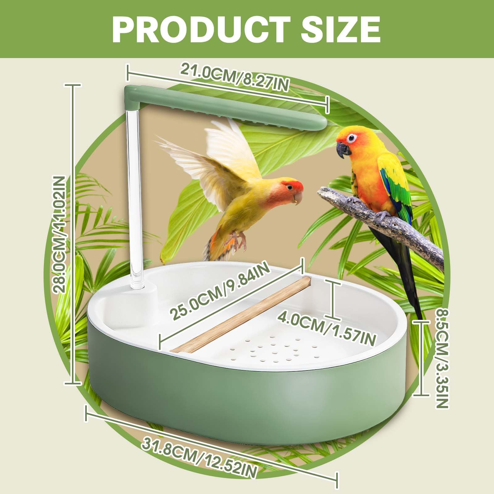 Baño automático para pájaros, agua circulante, bañera grande para periquitos, fuente de ducha para periquitos, periquitos, cacatúas, conures, tortolitos, grises africanos