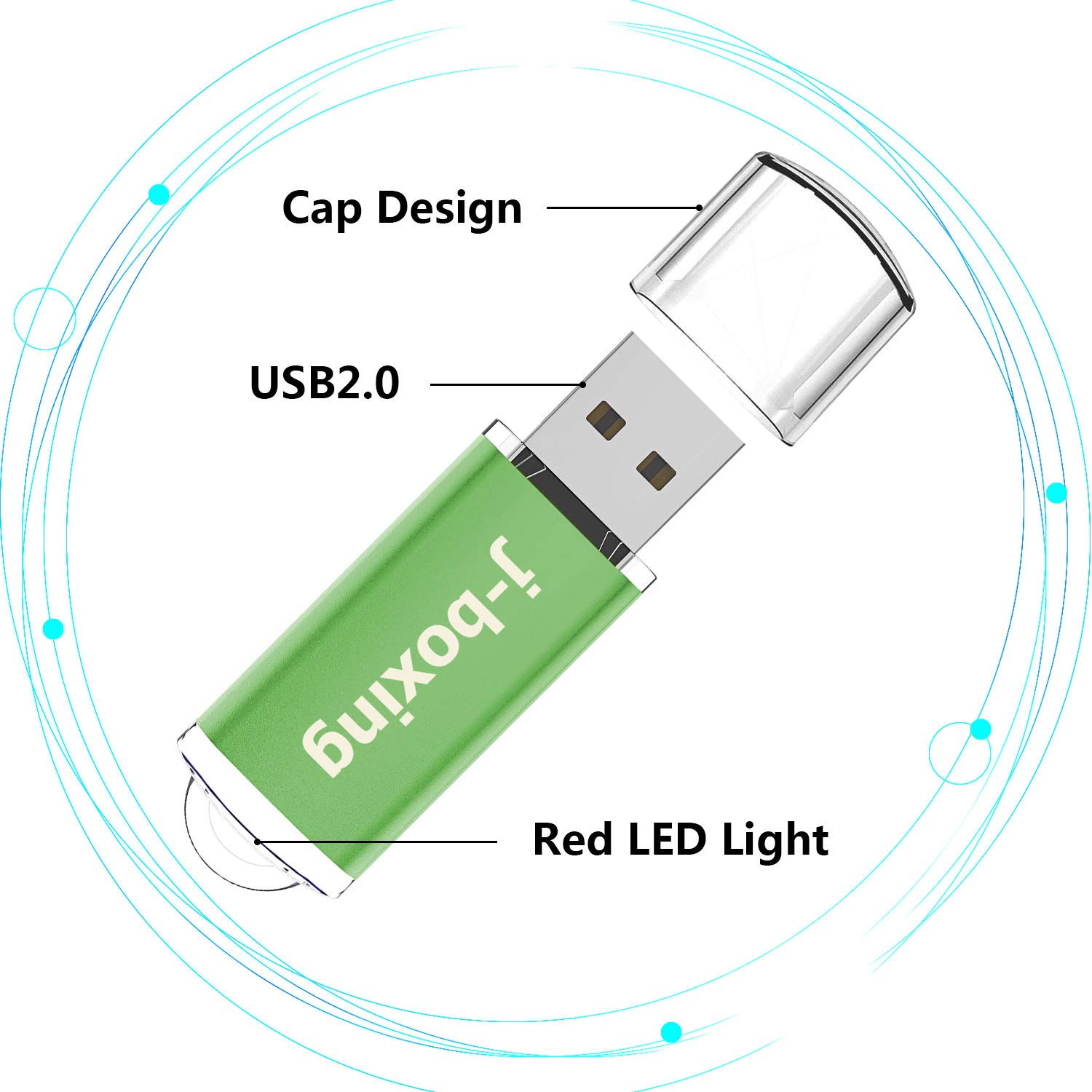 Amazon.co.jp: 5-Pack 8GB USB Memory J-boxing Cap Type USB Flash