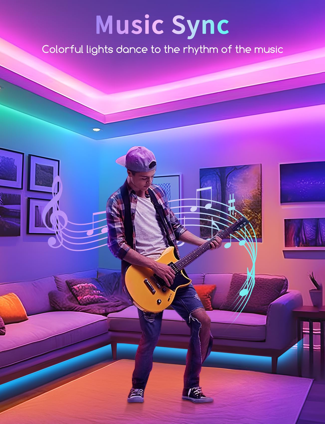 Taśma LED Aigostar Alexa, RGBIC, 10 m (30 diod LED/m), 24 W, oświetlenie Alexa z segmentowym sterowaniem, synchronizacją muzyki i kolorami DIY do pokoju, na imprezę, do majsterkowania
