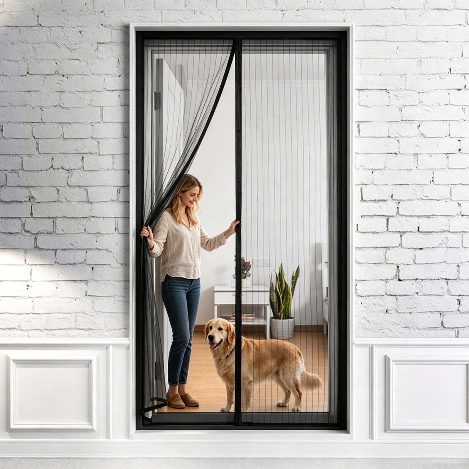 Moustiquaire porte fenetre 196 x 175 cm sans perçage pour grand balcon