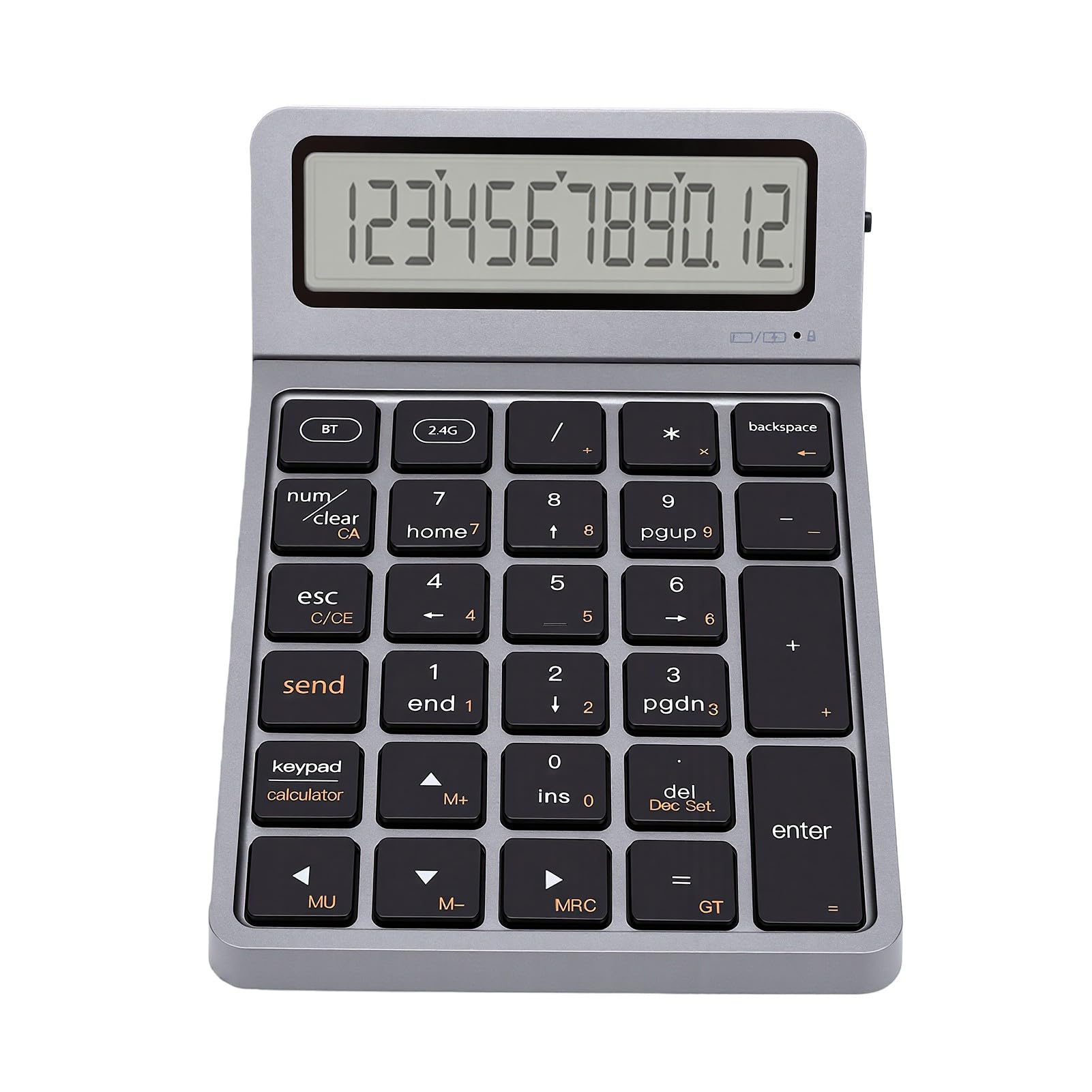 Asixxsix Calculadora de Escritorio con Pantalla abatible Ajustable (Gris Oscuro)
