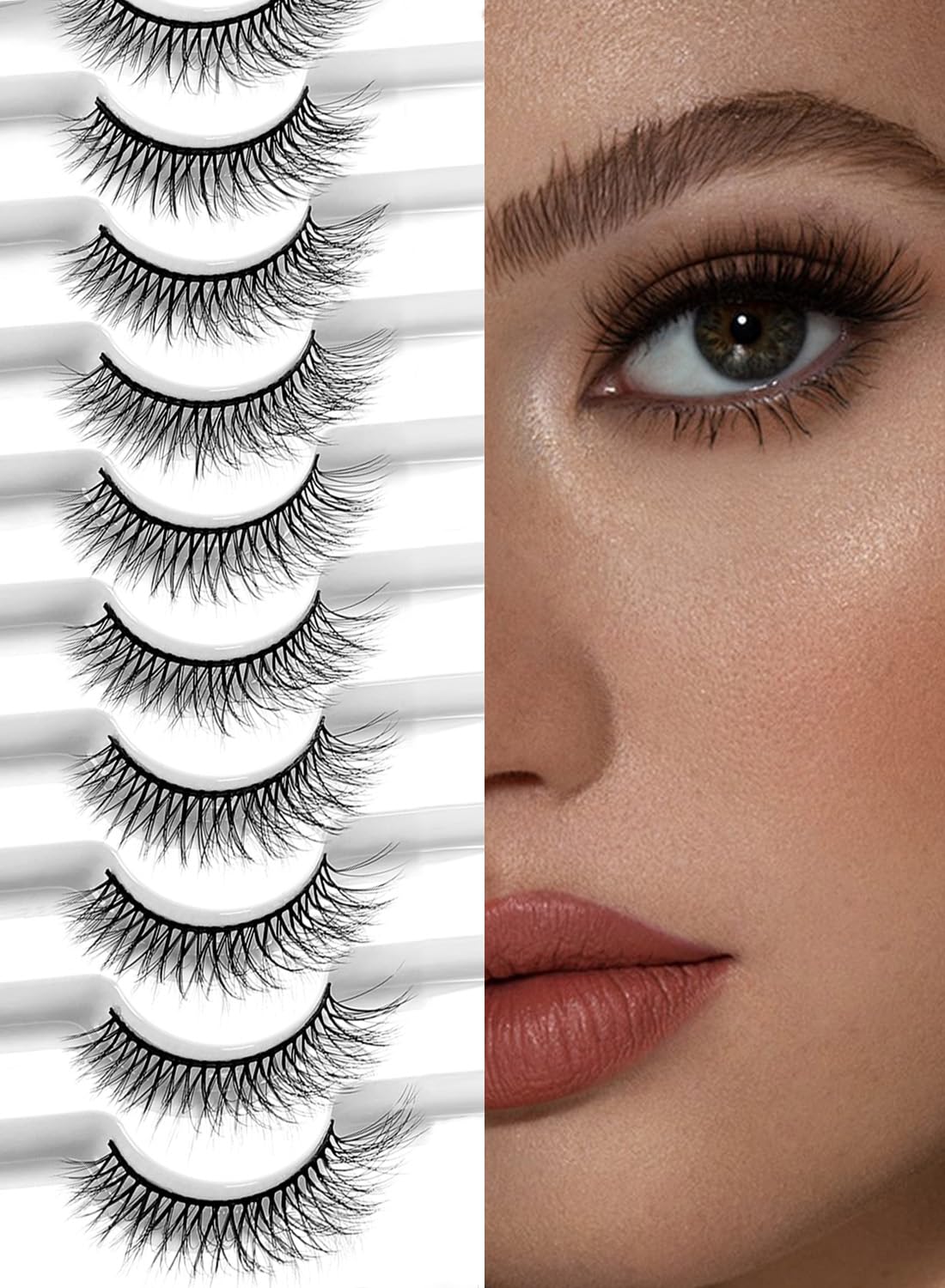 sawkit Classic Lash Extensions 10-12mm Fake Eyelashes Luxurious Natural Mink Lashes Eyelash Extensions Comfortable and Easy to Apply