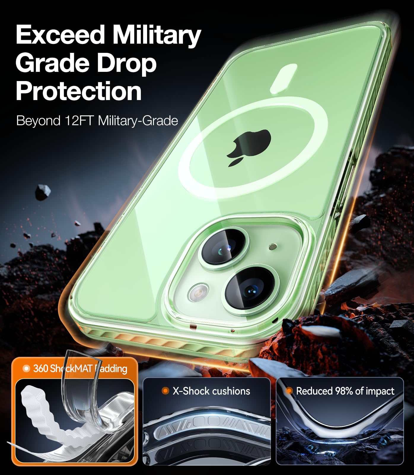 Amazon.co.jp: TORRAS 耐衝撃磁気クリア iPhone 15 Plus ケース