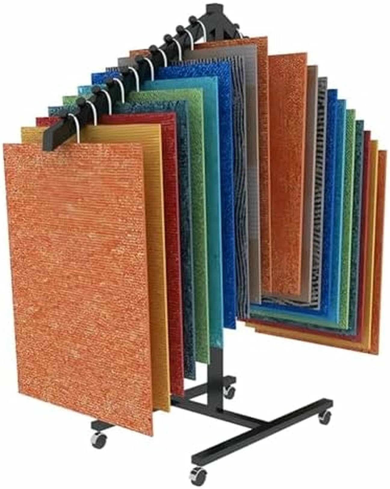 Rack d'affichage en tissu mobile pour ranger vos échantillons