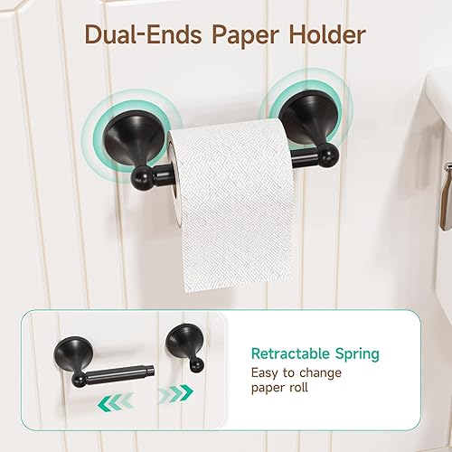 Miniatura 4 de USHOWER Juego de accesorios de baño de bronce aceitado, juego de toallero de 24 pulgadas montado en la pared, juego de accesorios de baño