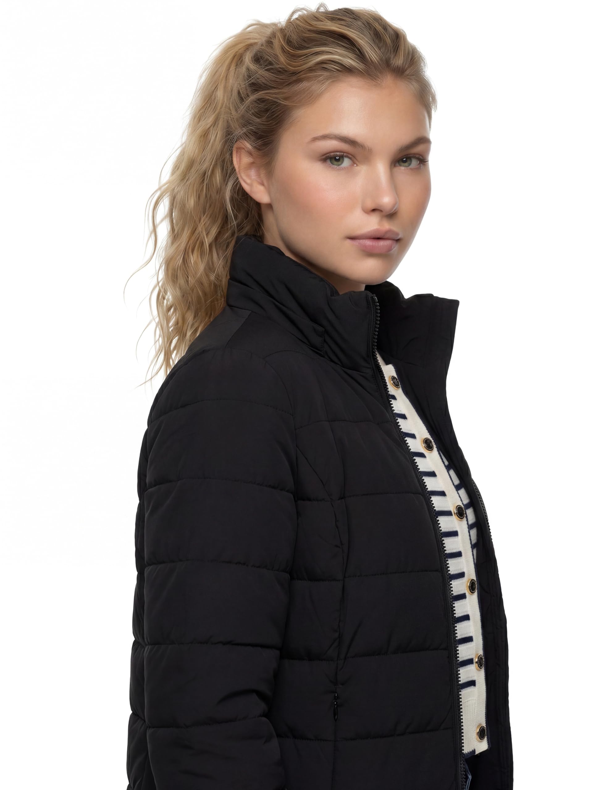 GUESS New Aleta Long Puffer Jacket Chaqueta larga acolchada ALETA Mujer (Pack de 1)