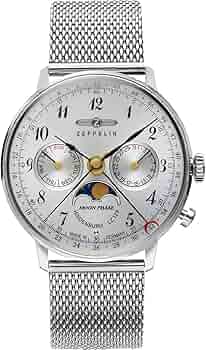 ツェッペリン ヒンデンブルク LZ129 腕時計 7037M-1 シルバー ZEPPELIN 【並行輸入品】ツェッペリン 時計 メンズ レザー