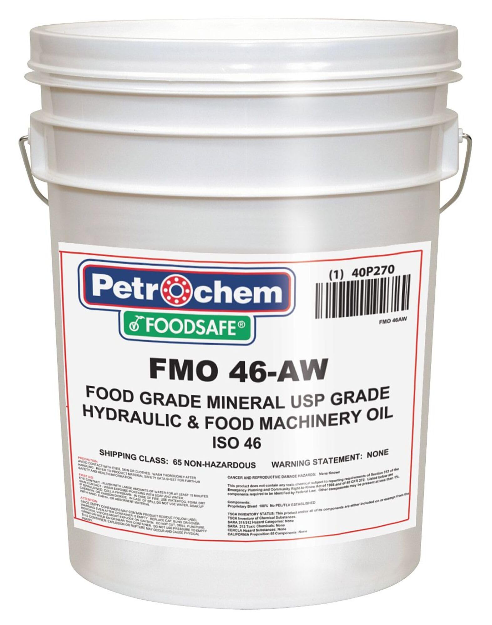 Petrochem Mineral Hydraulic Oil, Food Grade, 5 gal.