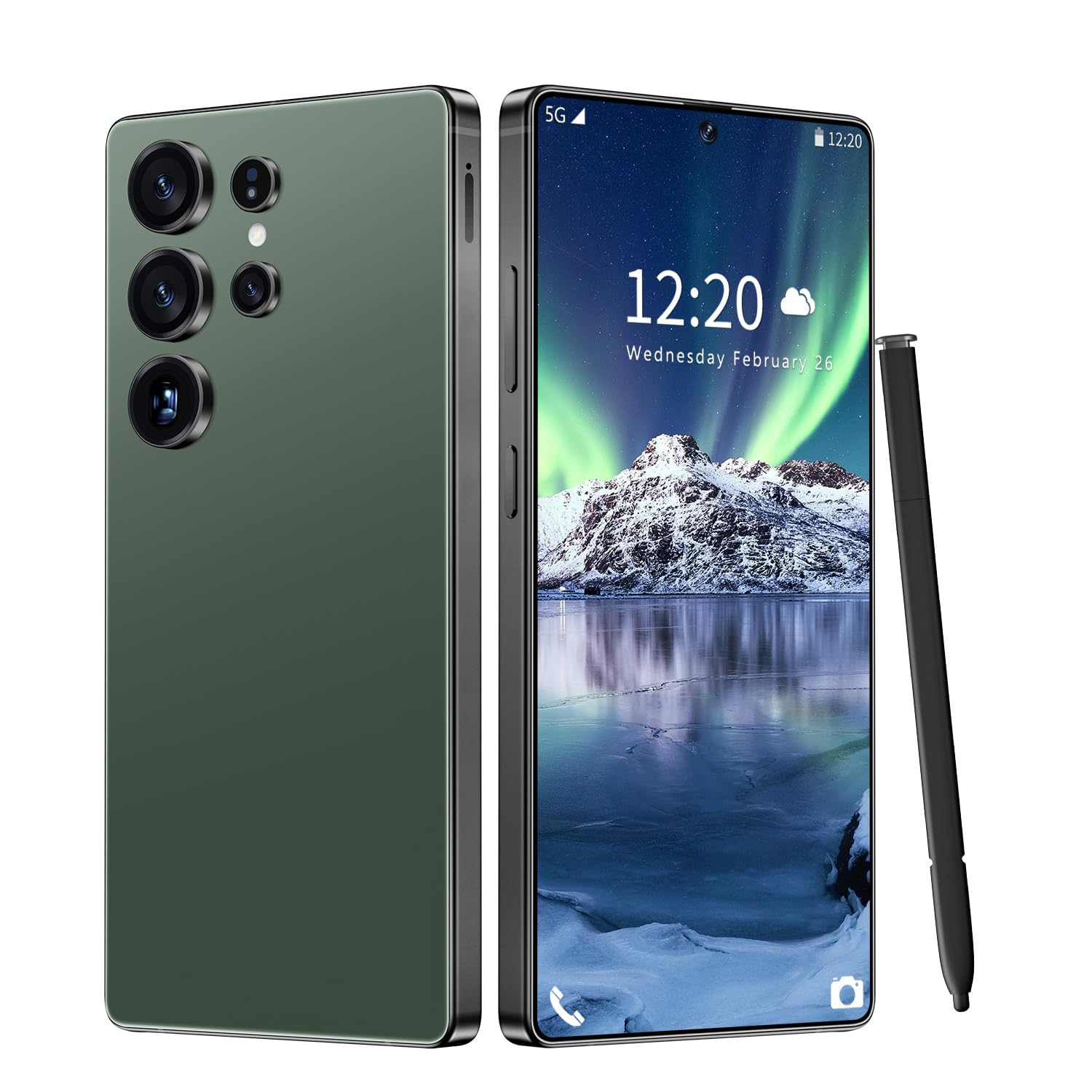 I25 Ultra Unlocked Phone 16+1TB,Built in Pen The Phone,Battery 7000mAh 6.99" HD Screen,Android 14 Smartphone,Face ID/5G/Fingerprint Lock/Dual SIM/GPS (Green, 16+1TB)
