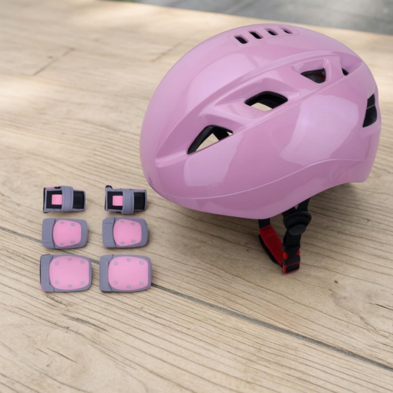 predolo Set di Casco e Protezioni Imbottito Casco con Ginocchiere e Gomitiere Confortevole Set Protezioni con Ginocchiere per Principianti