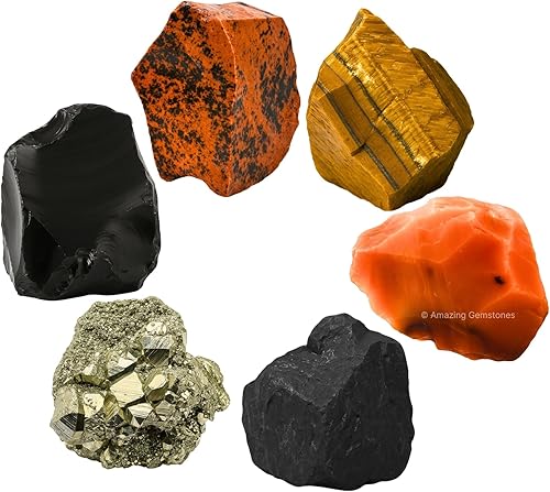 Miniatura 8 de Cristales para manifestación de amor, juego de 6 cristales curativos de cuarzo rosa, rodonita, piedra lunar melocotón, serpentina, escolecita y