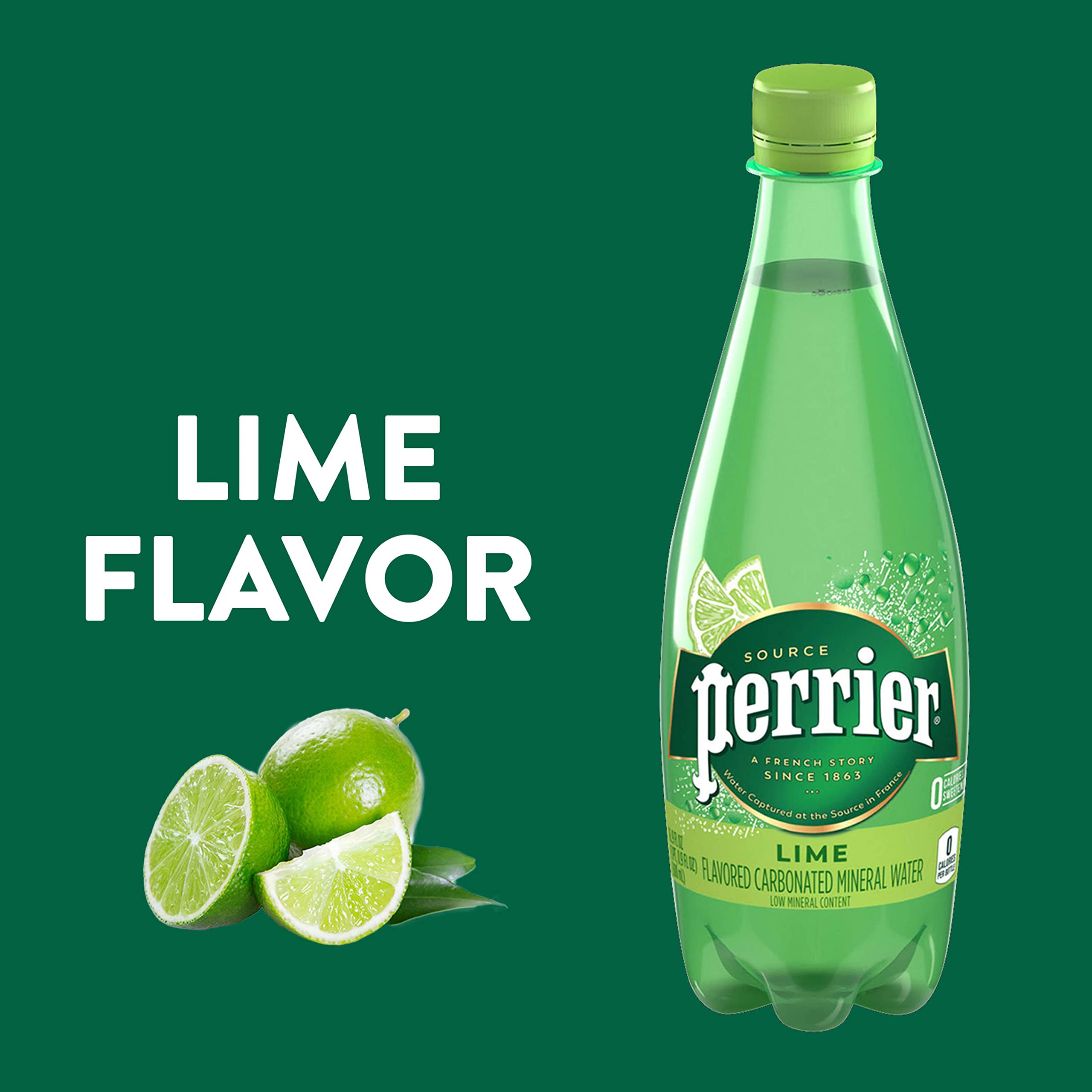Buy Perrier Lime Flavored Sparkling Water, 16.9 FL OZ Plastic Water
