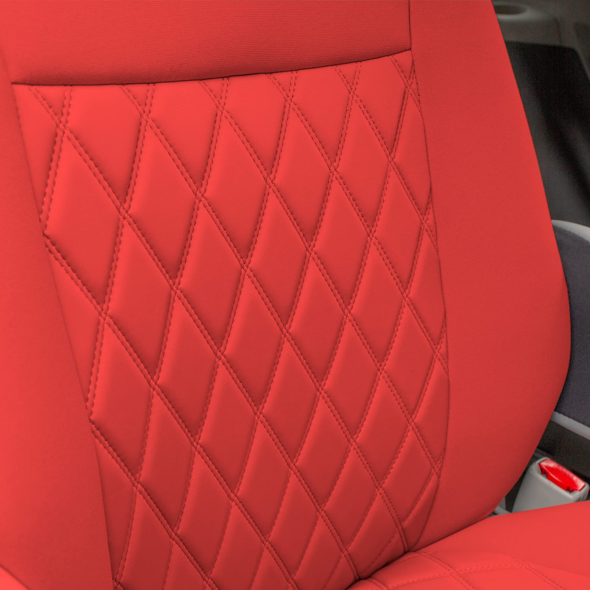 FH Group Custom Fit Car Seat Covers for 2011-2020 Toyota Sienna 7-8 Seater with Ultraflex Neoprene Water Resistant Automotive Seat Covers - 3rd Row Solid Red