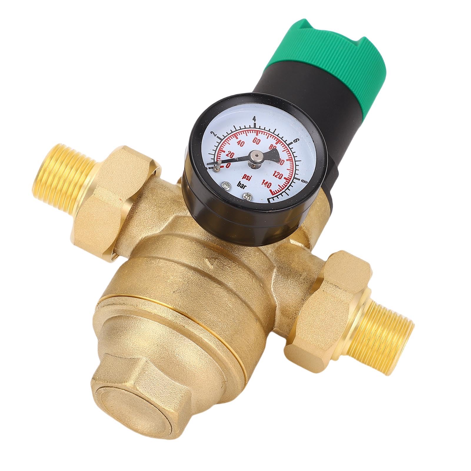 LiebeWH Regulator Ciśnienia Wody, Mosiężny Reduktor Ciśnienia Wody z Filtrem 40 Mikronów do Fabrycznej Instalacji Wodno-kanalizacyjnej w Ogrodzie Domowym (3/4 cala (DN20))