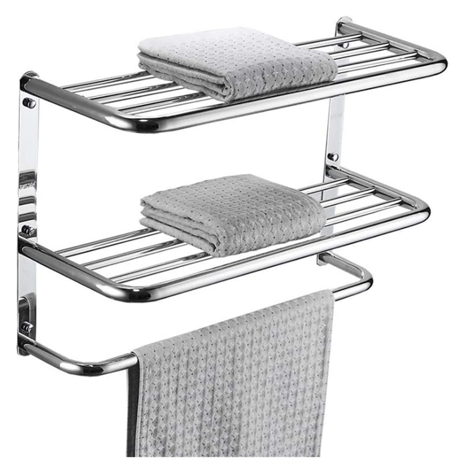 Towel Rail OMOONS Towel Stacker Large Wall Mount s Bathroom Hardware Bathroom Hanging Rack Toilet Shelf Bathroom Shelves Hotel Towel Bar Polished/60Cm