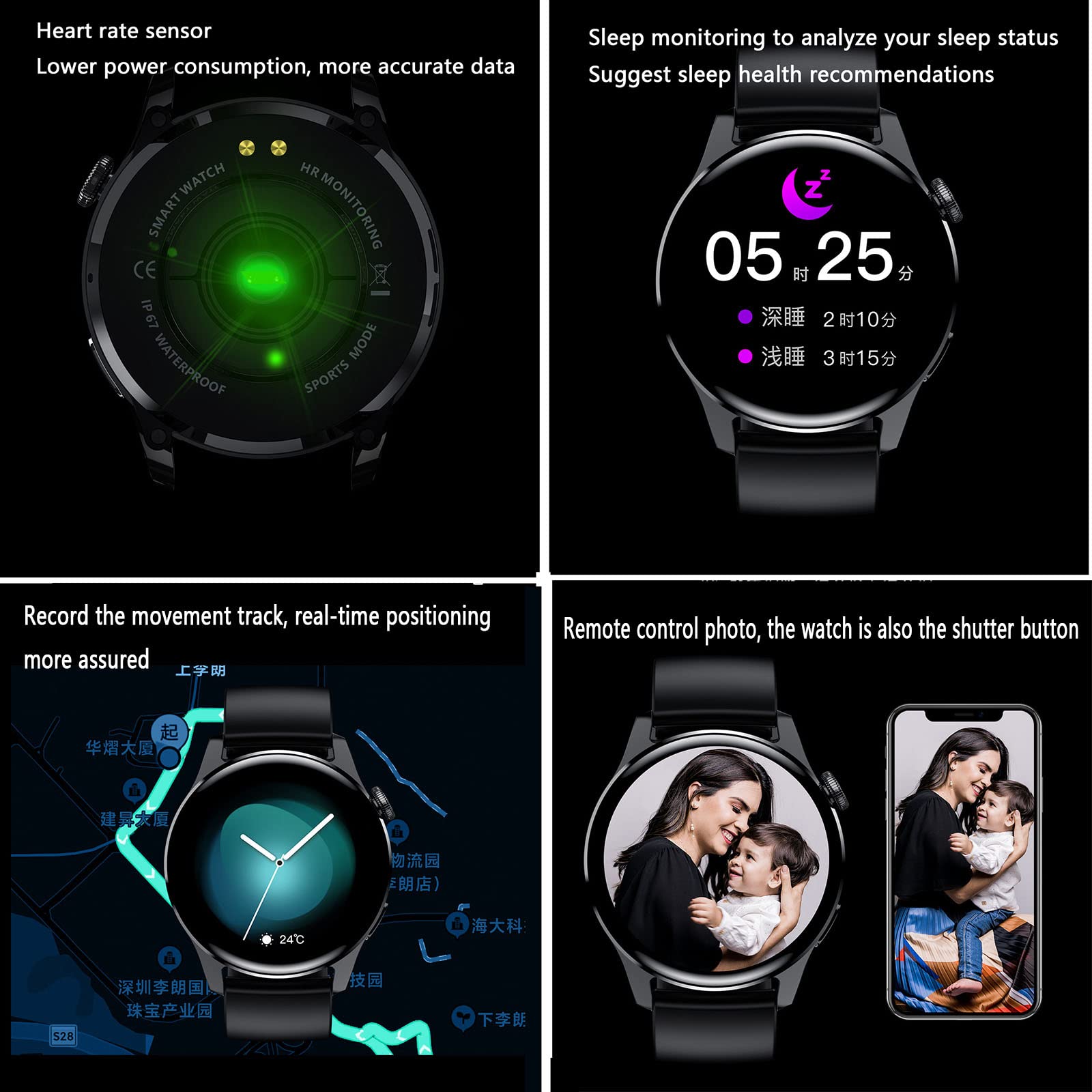 JUSHZ Reloj Inteligente Mujer Reloj Inteligente Hombre Hombre Smartwatch Mujer con Llamadas Pulsera Llamadas Bluetooth Reproducir Música Fotografiar Conteo De Pasos