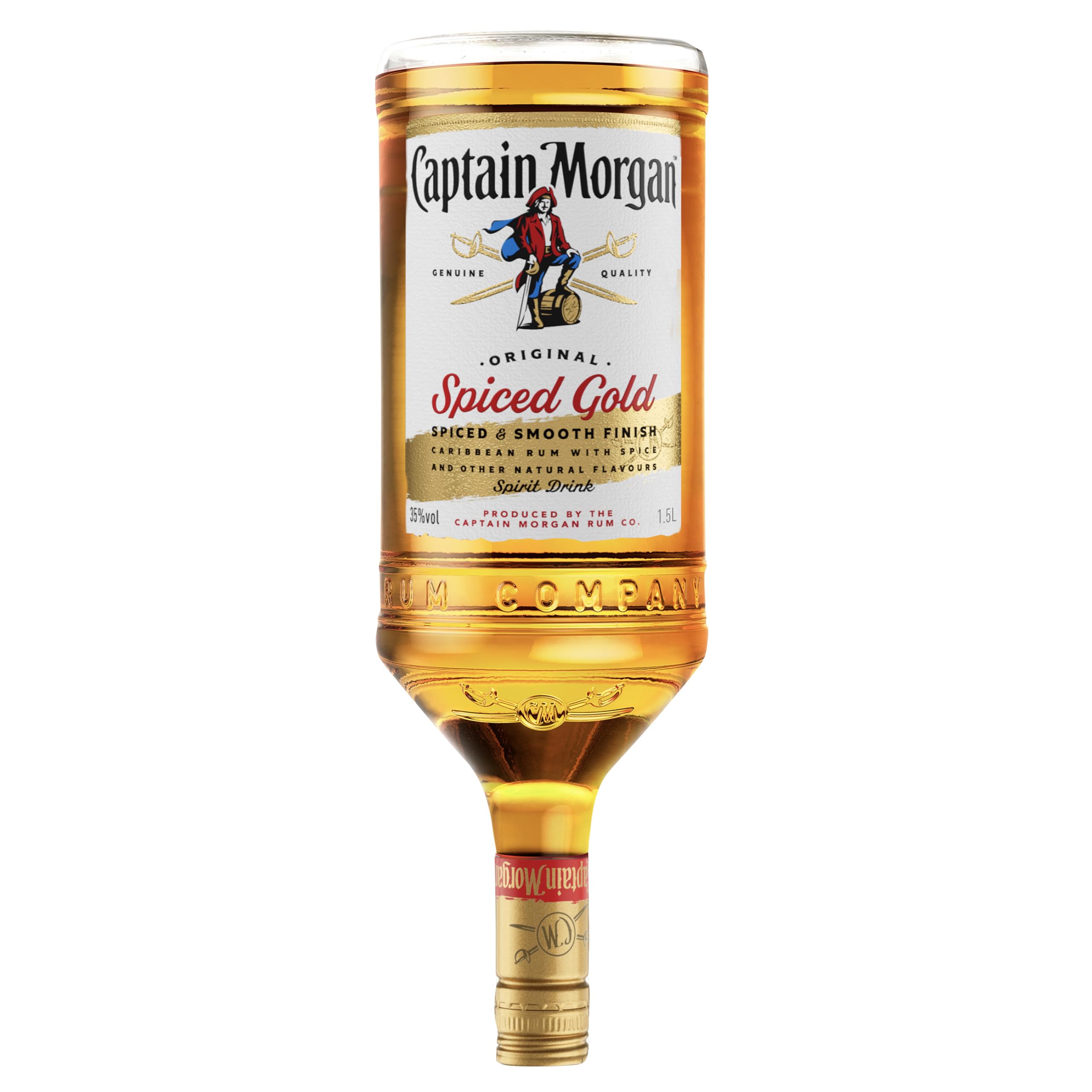 Original Spiced Gold | 35% vol | 1.5L | Caribbean Rum Based Spirit Drink with Spice | Vanilla Flavours & Brown Sugar | Recommended for Drinks or a Spiced Rum Cocktail