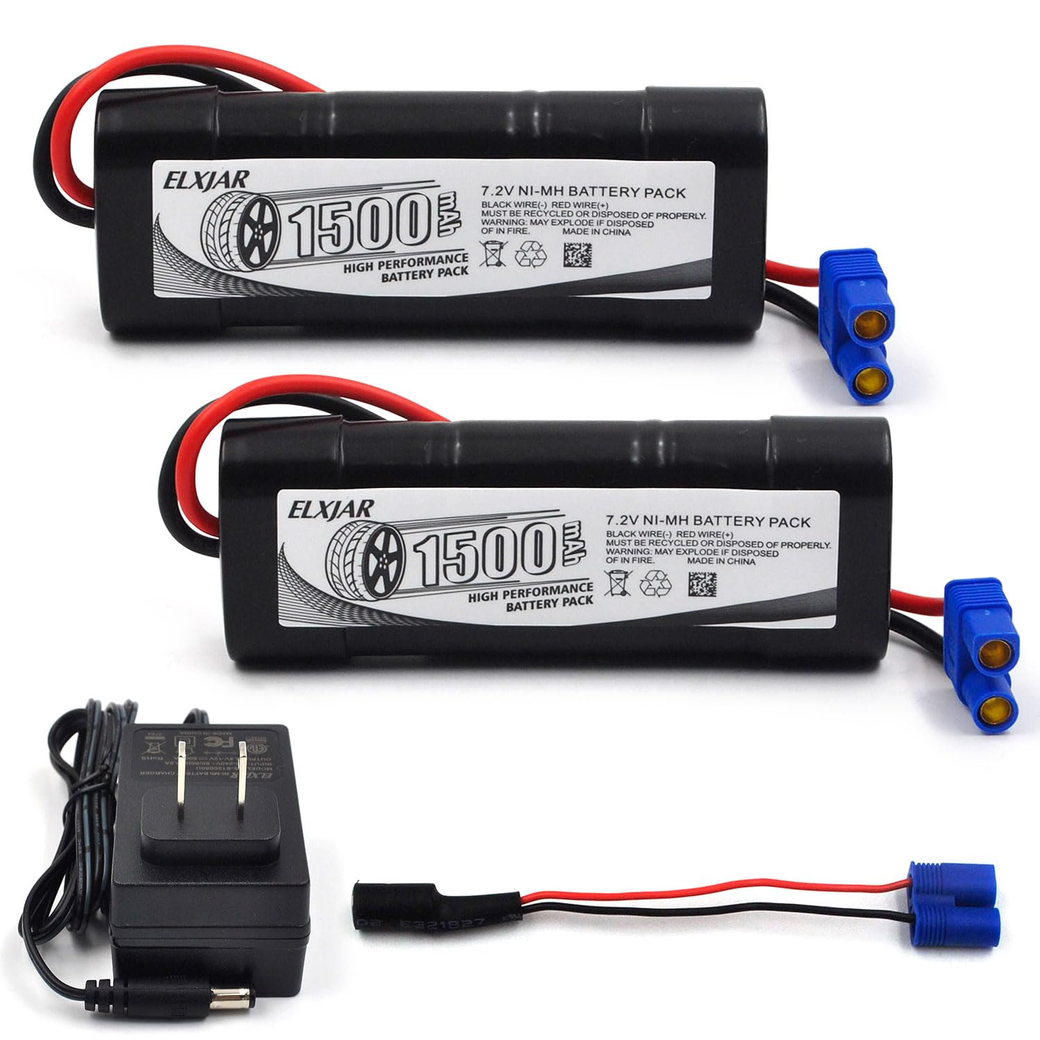 JB30　RC2400SP Amazon.com: (2-Pack) 7.2V 1500mAh Ni-MH Battery with EC3 Connector