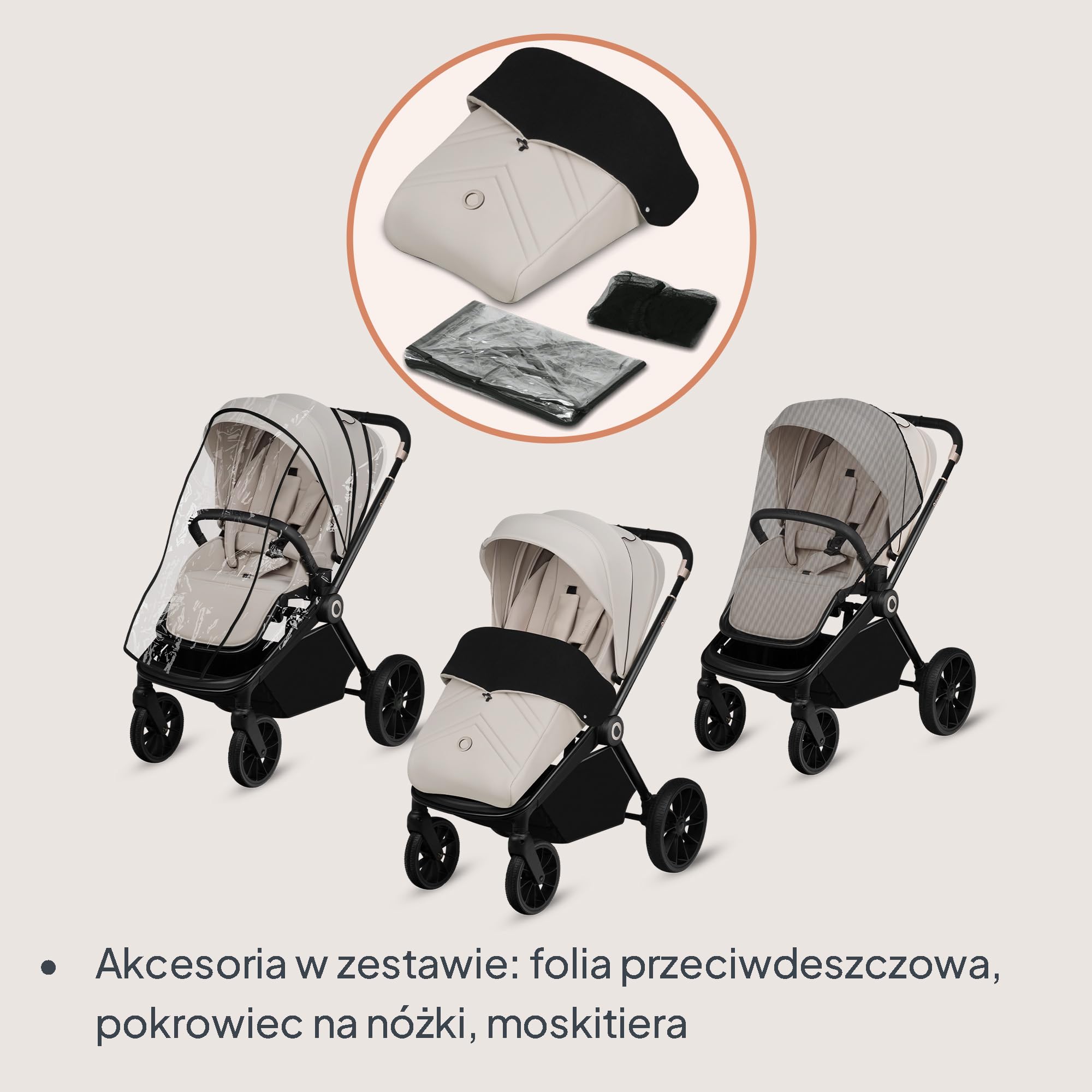 LIONELO MIKA PLUS Wózek Spacerowy Dziecięcy 6-48 miesięcy do 22 kg, Regulacja Oparcia i Podnóżka, Amortyzacja, Obrotowe Koła PU 360° Wodoodporna Budka XXL, UPF50+