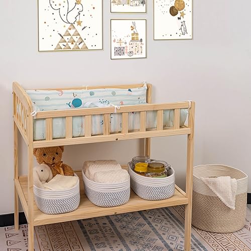 Miniatura 4 de CubesLand Cestas pequeñas de almacenamiento tejidas para estantes, contenedores de almacenamiento de armario para estantes, cestas de cuerda para