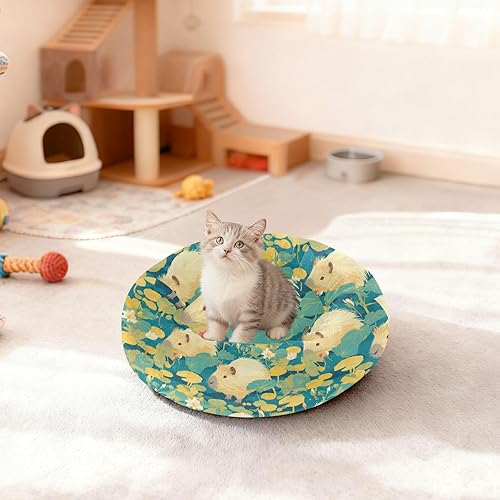 Miniatura 3 de Green Cute Capybaras Warm & Soft Pet Dog Bed fluffier Calming Bed for Medium Size Pets Supplies Camas para mascotas Grandes