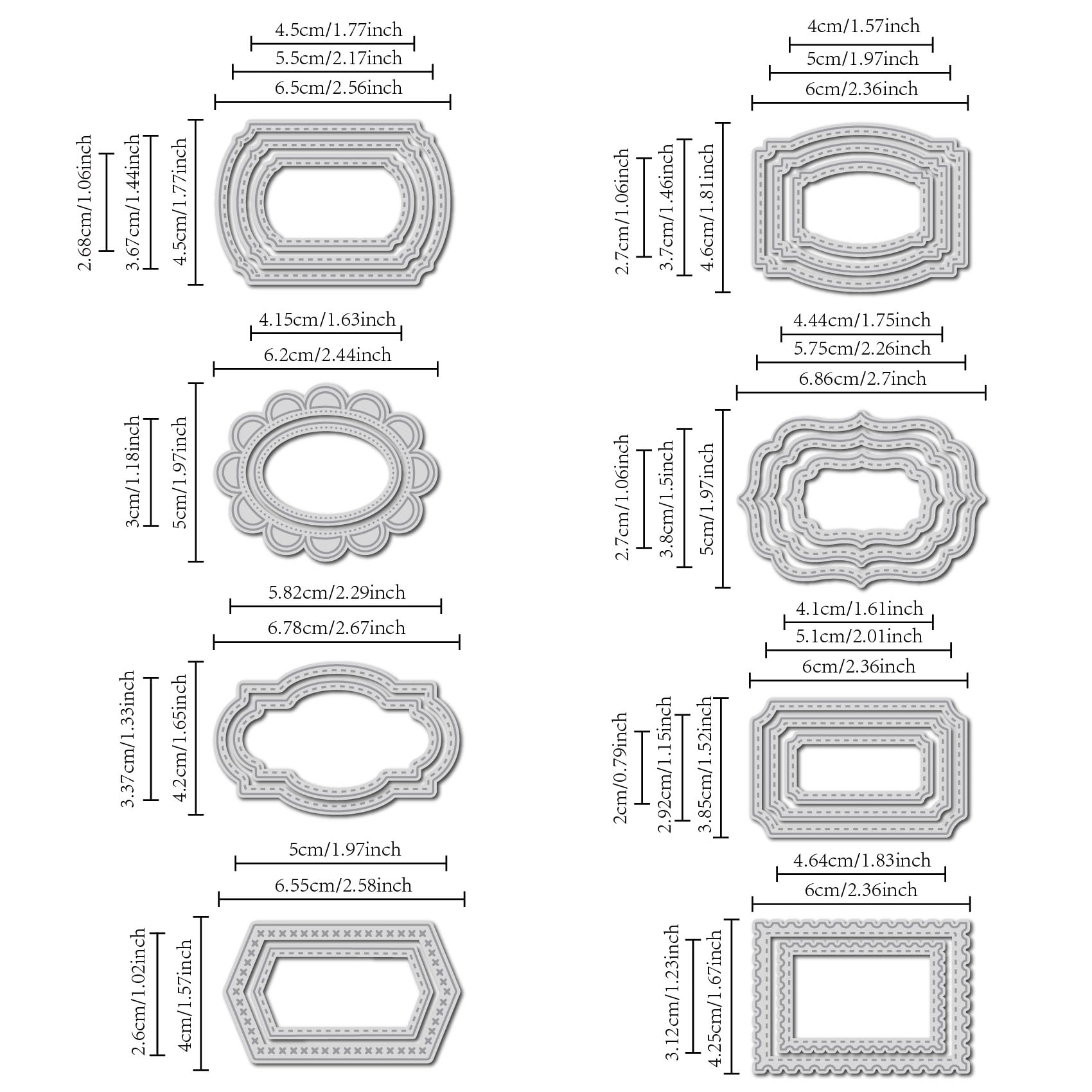 Metal Craft Dies Arbuya Nesting Frame Metal Cutting Dies - 8 Style 20-Piece Label Dies For Card Making Four Seasons 75622