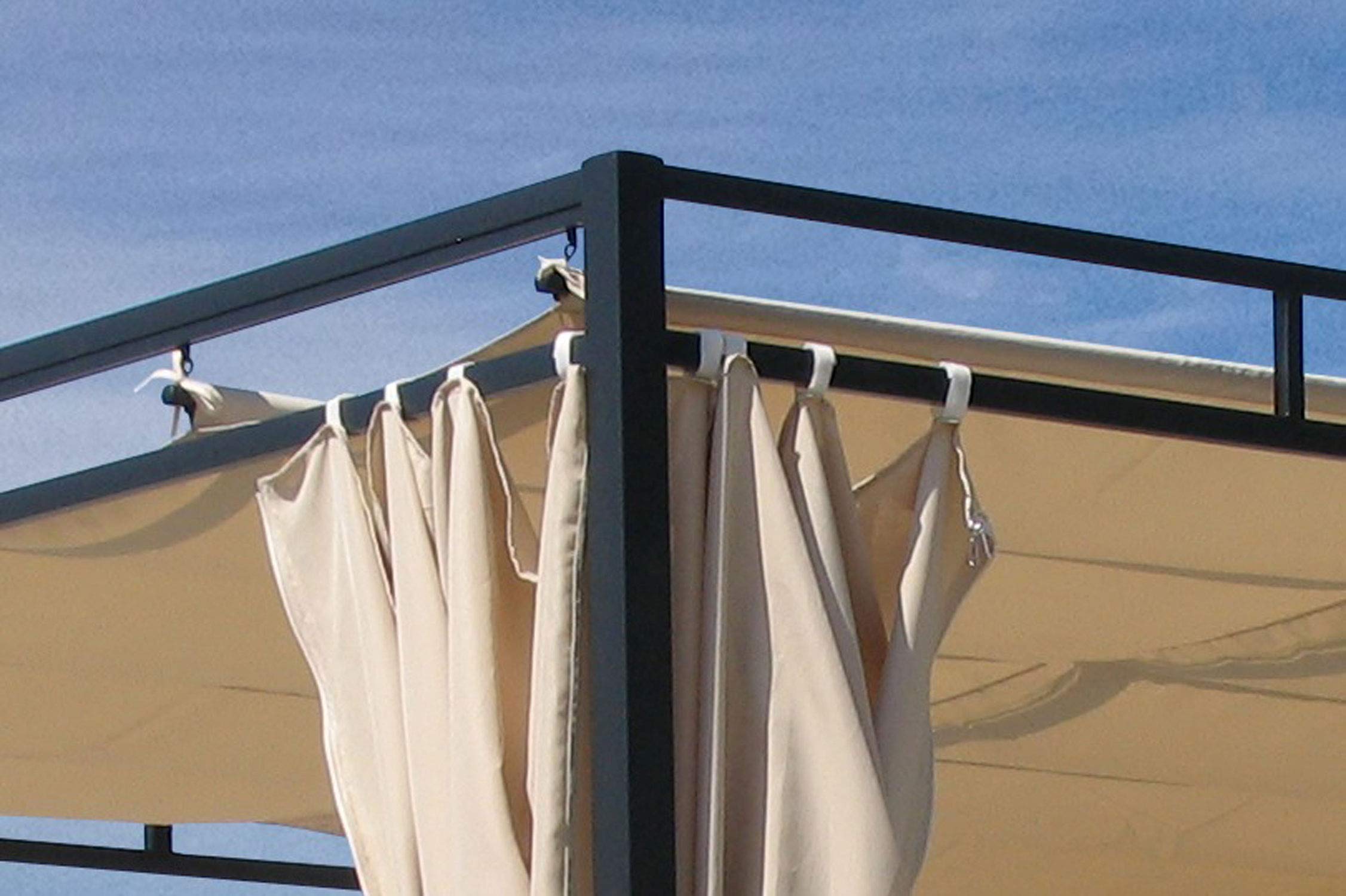 Ersatzdach für Flachdach Pergola Firenze 3x3m Pergoladach Bezug Sand