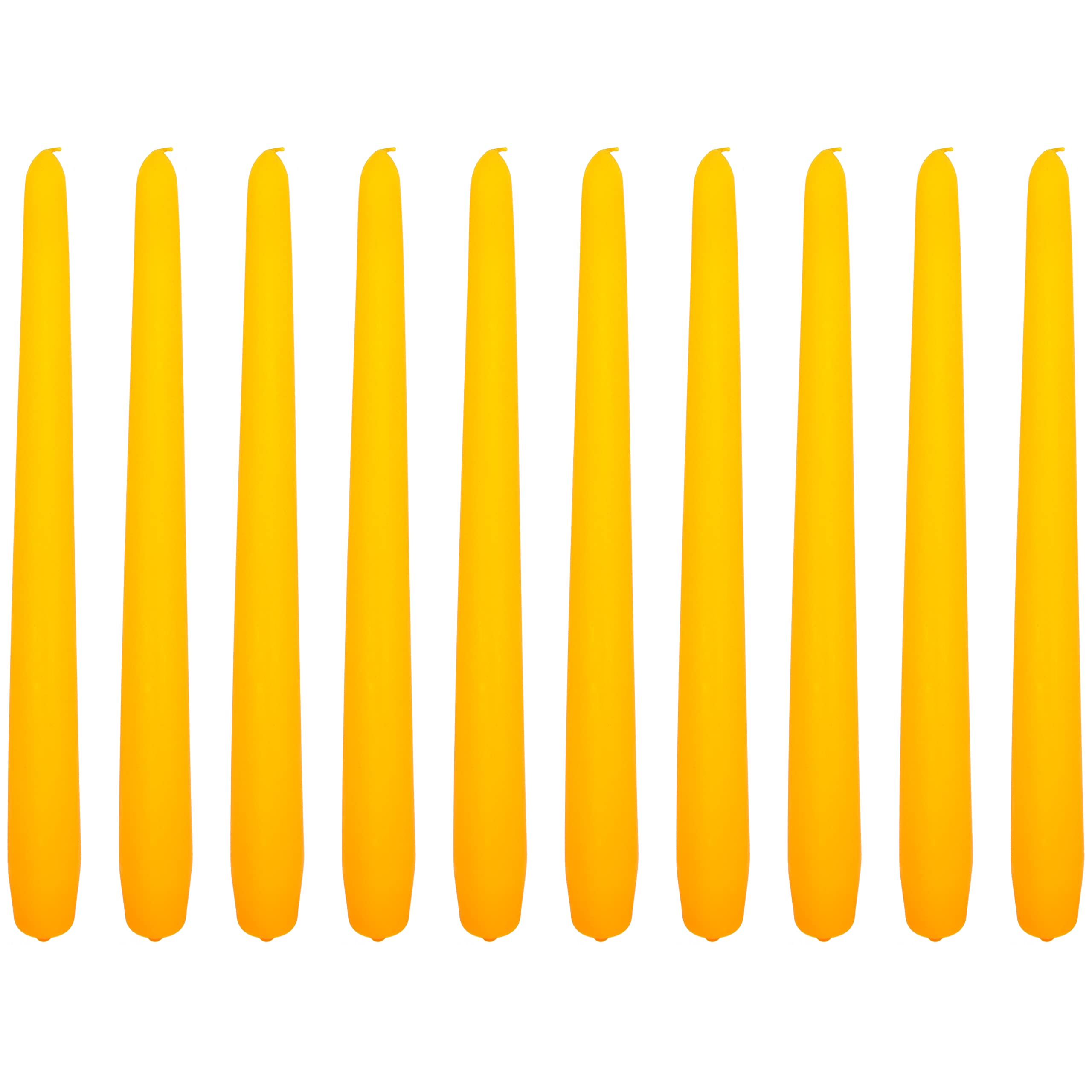 Soladirect Orange Matt Tapered Dinner Candles, Pack Of 10, Unscented, Long Burning Time, 24 Cm / 9.45" (Orange, Matt)