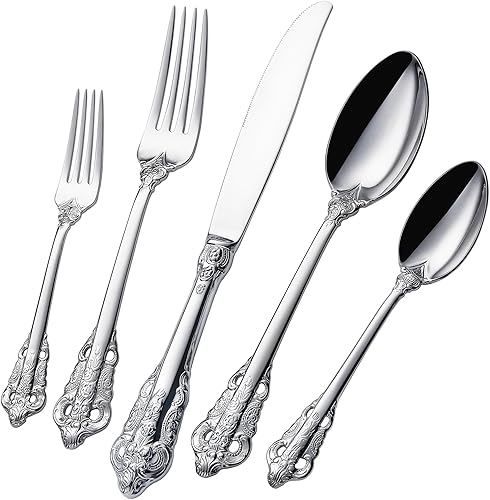 Juego de cubiertos de alta gama de 20 piezas, servicio para 4  Juego de cubiertos, juego de cubiertos, incluye cuchillo, tenedor y cuchara, acero disponible en Yaxa Costa Rica