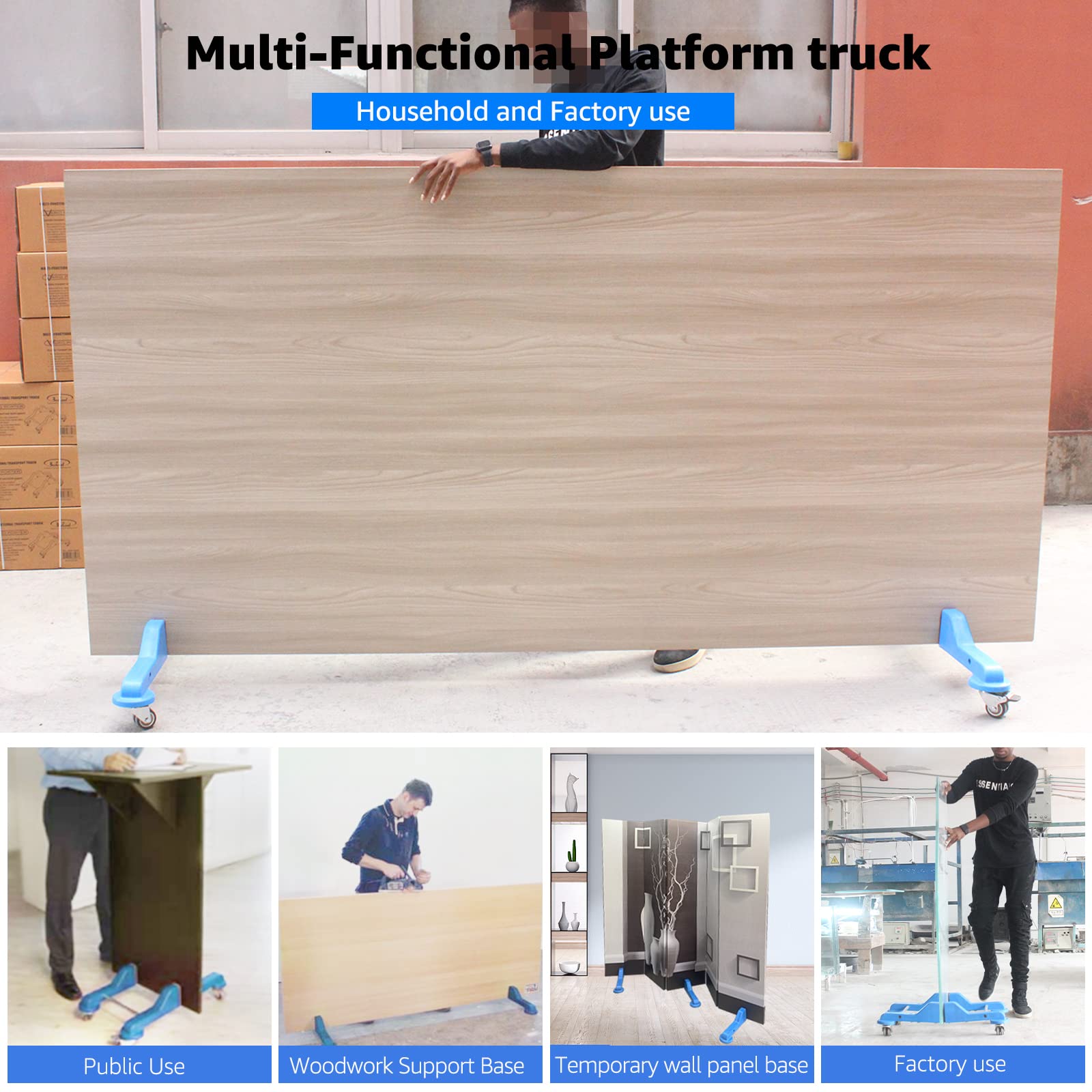 BESTOOL Car Dolly Cart, Door Dolly with Wheels, Portable Platform Truck Pro+, Multi-Functional Transport Truck Panel Dolly, Varialbe Transport and Stand Support 230 lb Capacity - Patented