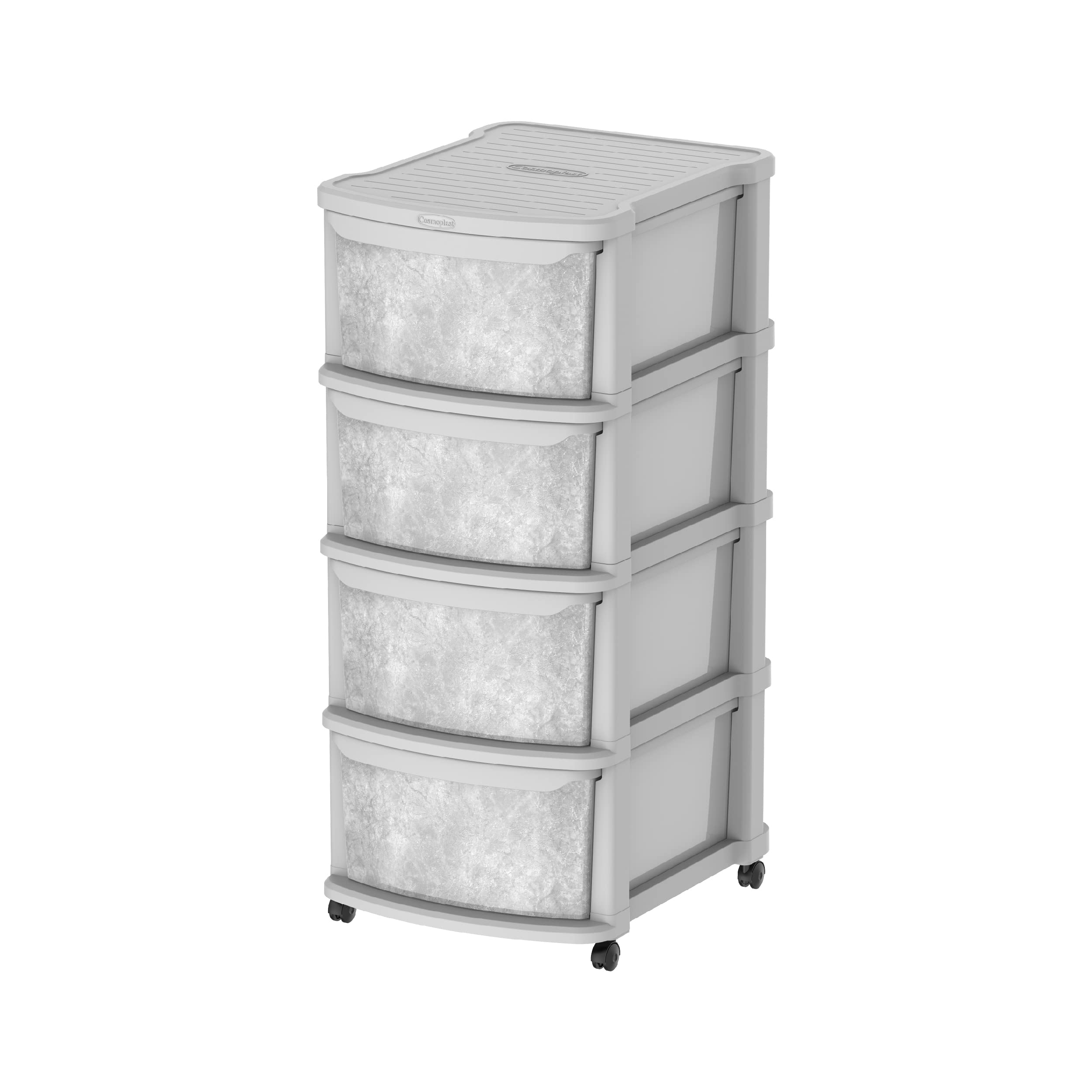 Cosmoplast IFHHST201 Plastic Storage Cabinet with Adjustable Drawers, L 52 x W 42 x H 96 cm