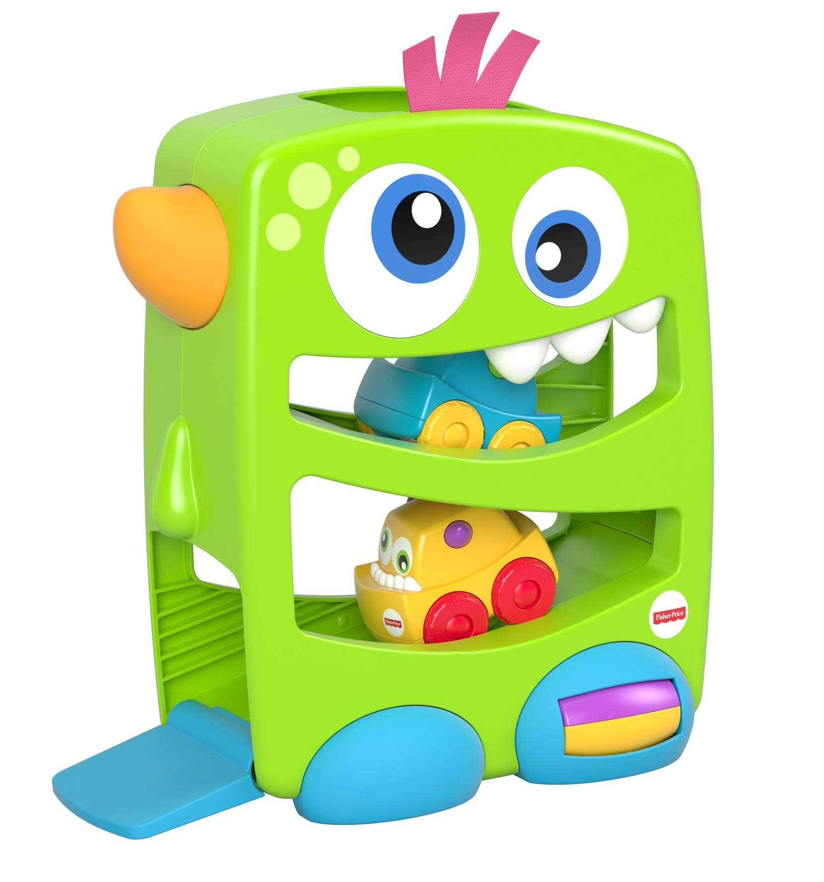 Fisher-Price - Mostriciattolo con Rampa e Veicoli, Giocattolo per Bambini 6+ Mesi, FYL40