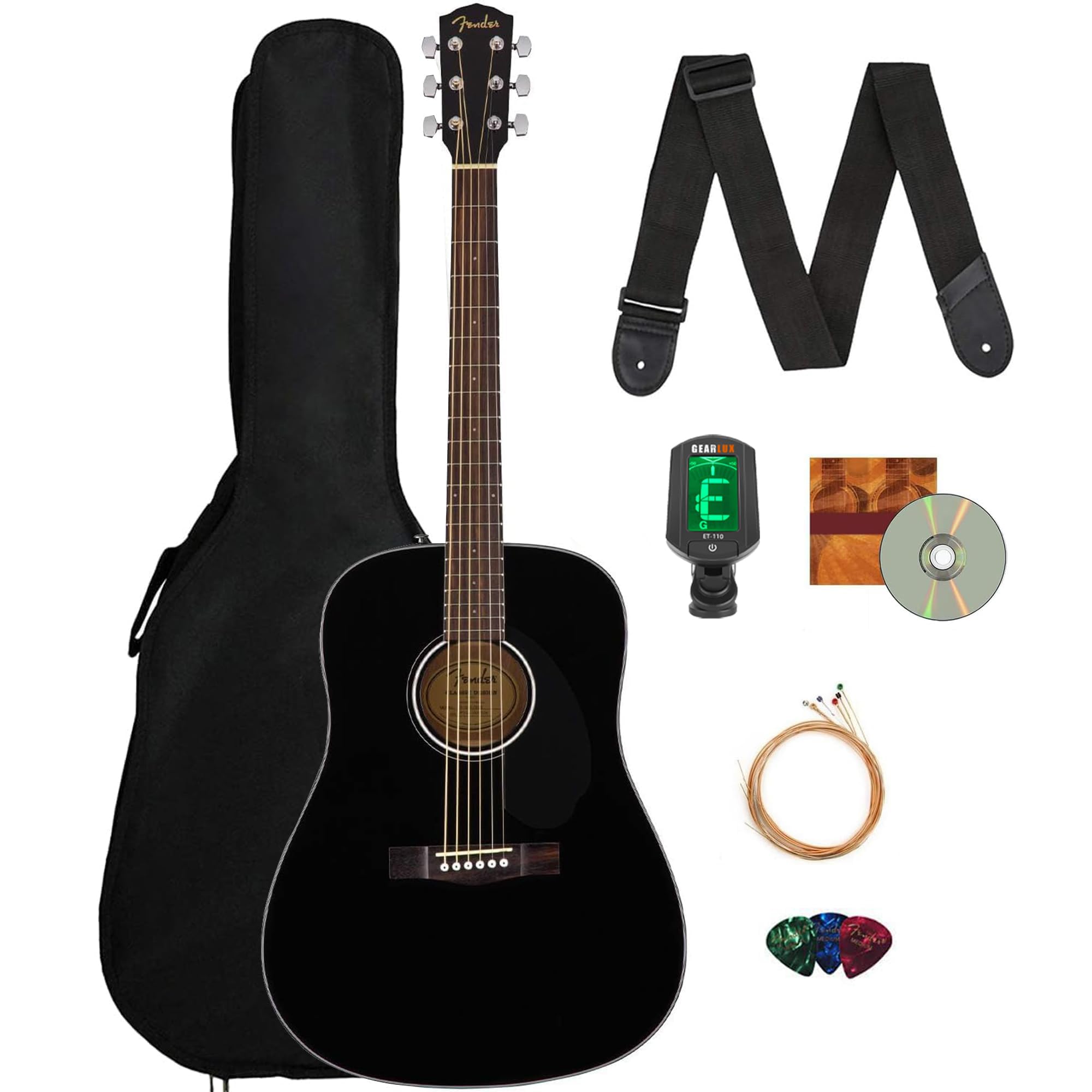 Amazon.com: Fender CD-60S Solid Top Dreadnought Acoustic Guitar