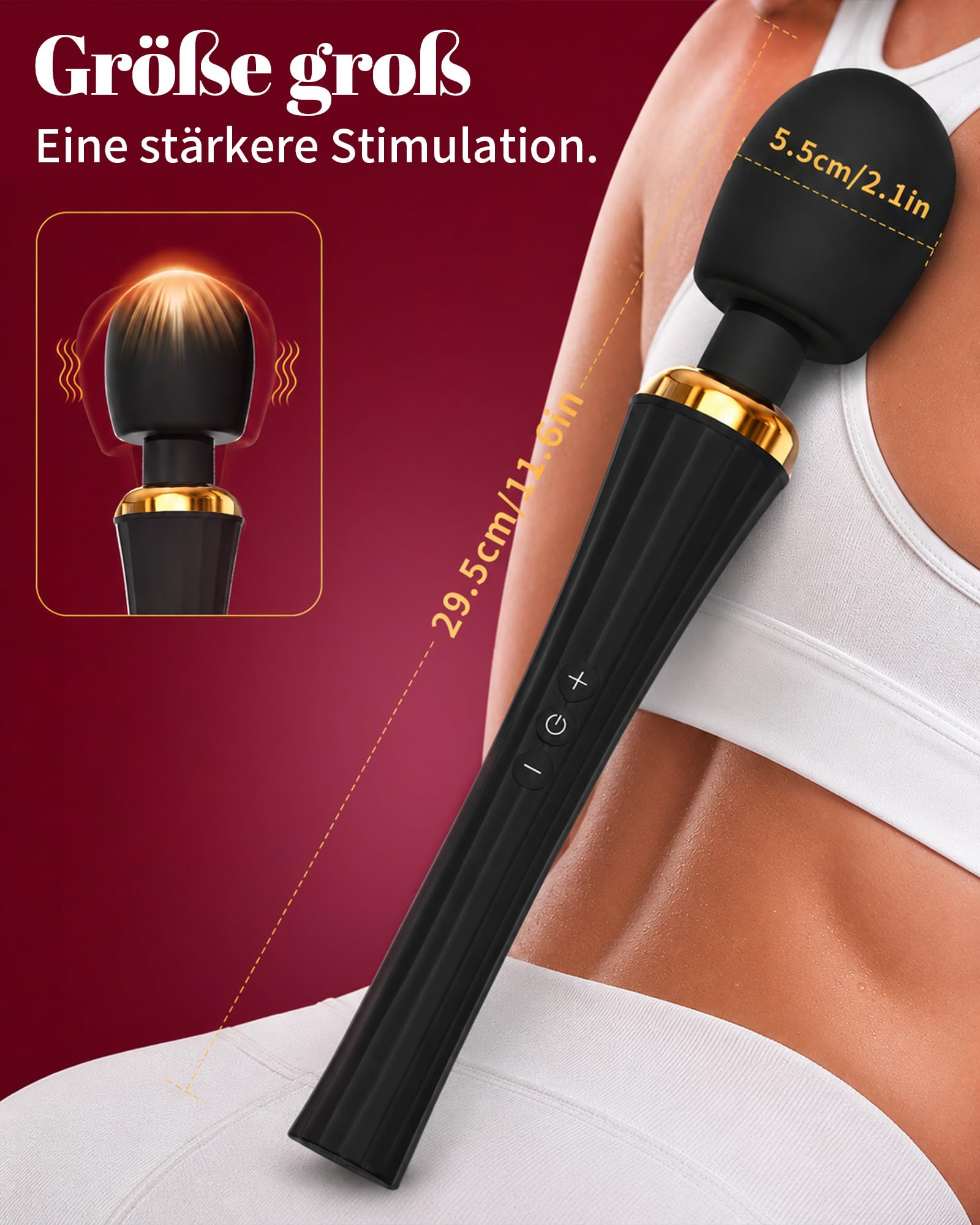 Gobeken Vibromasseur, femme clitoridien puissant Tête flexible, Vibromasseurs Sex toýs homme couple fem 5 fréquence, Sextoyse femme clitoridienne 3 intensité, Gode vibro-masseur Sex toys Vibro noir