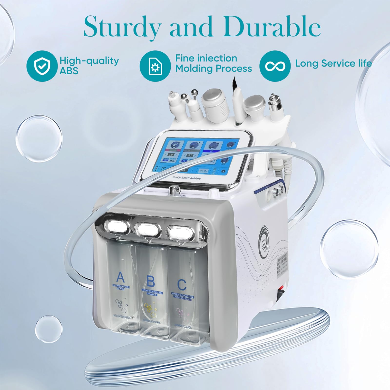 6 in 1 Macchina per la bellezza con acqua Macchina facciale di ossigeno e idrogeno professionale, macchina spa e display a LEDper uso domestico, salone e spa