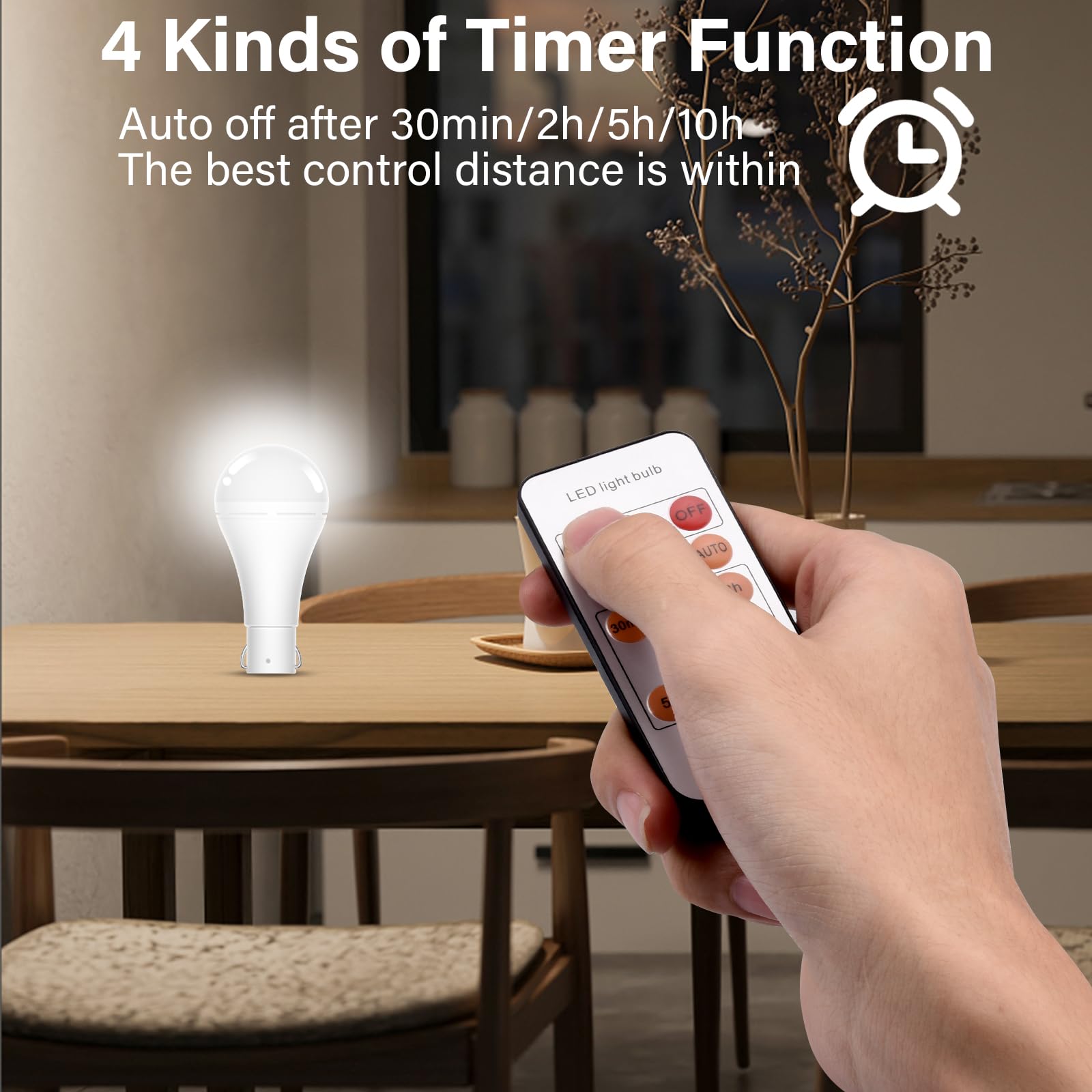 HONGNIX 2 Pezzi Lampadine LED Ricaricabile USB 9W Lampadina Bianco Portatile con Pulsante Regolazione a Cinque Velocità con Telecomando per la Temporizzazione,con Gancio per Tenda da Campeggio Pesca