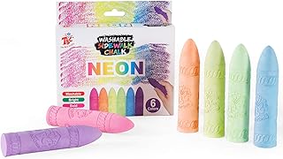 TBC The Best Crafts Sidewalk Chalk, 6 Neon Kids Chalk, Washable Jumbo Chalk, Sidewalk Chalk Bulk for School, Blackboard, Chalkboard, Playground