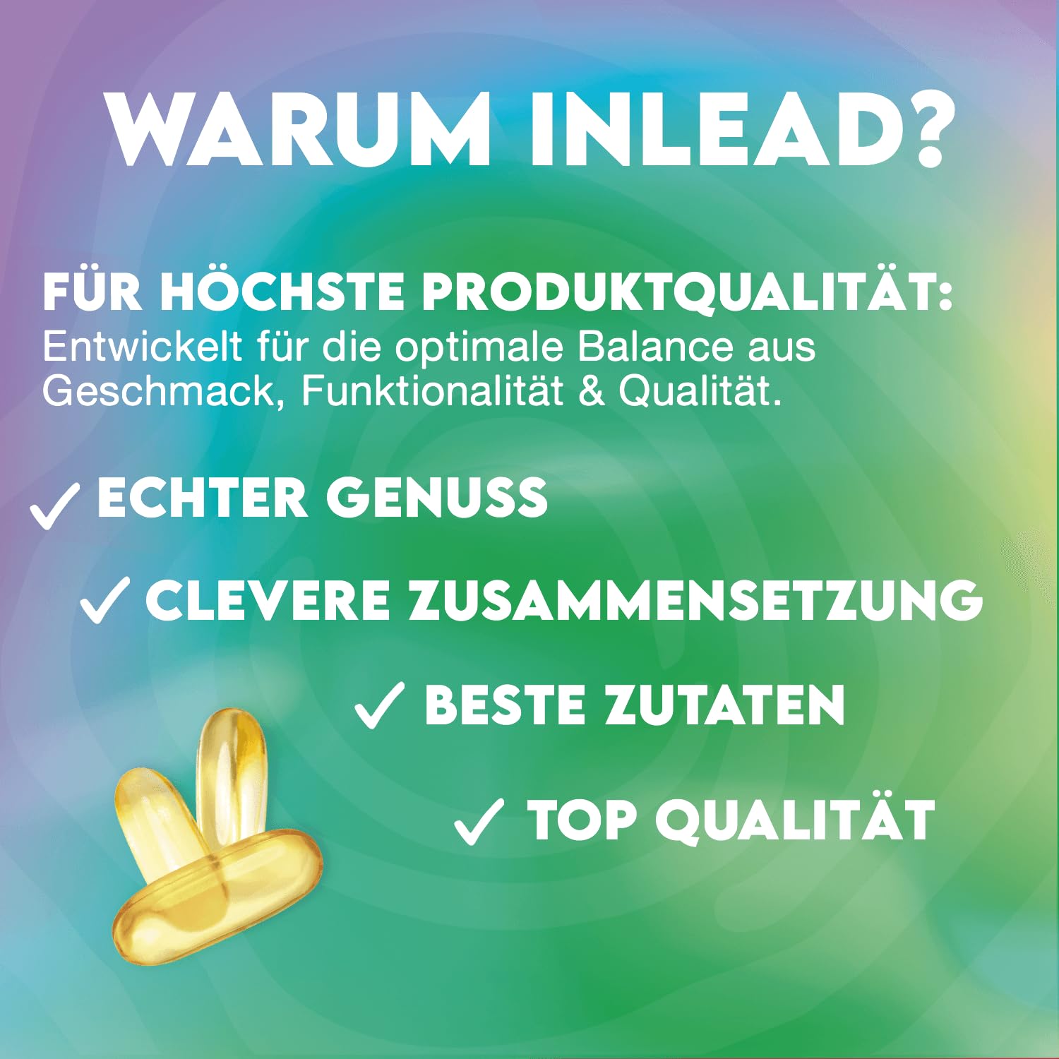 INLEAD - Omega-3 Triglyceride | 1000mg Omega-3-Fettsäuren pro Kapsel | hochdosiertes EPA und DHA in Triglycerid-Form | Unterstützung für Herz, Gehirn und Gelenke (300 Softgel Kapseln)