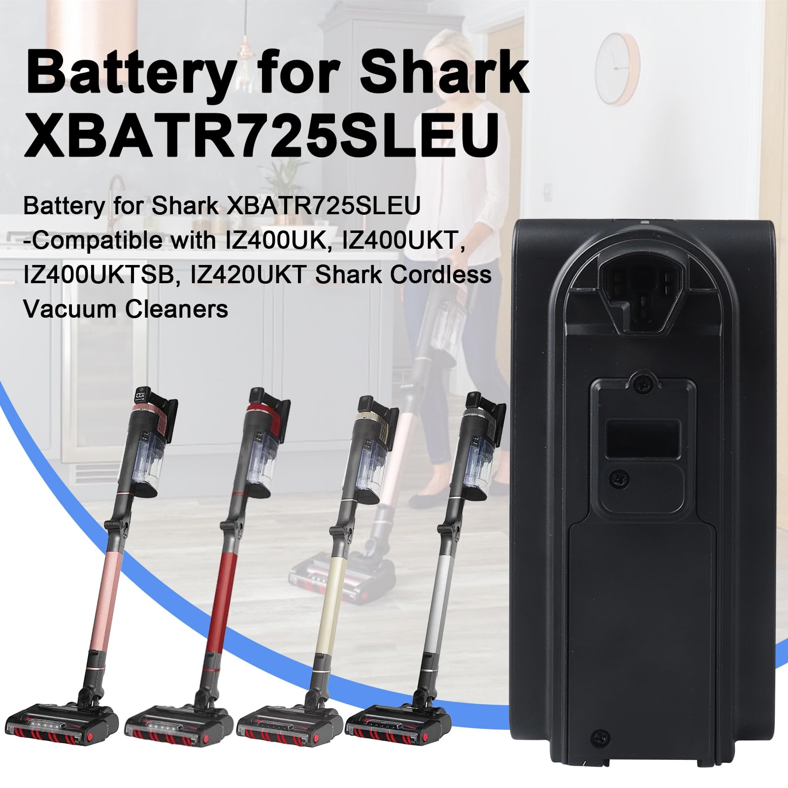 25,2 V 3500 mAh MXJFYY Litowo-jonowa bateria do Shark XBATR725SLEU/XBATR725SL, kompatybilna z bezprzewodowym odkurzaczem IZ400UK, IZ400UKT, IZ400UKTSB, IZ420UKT