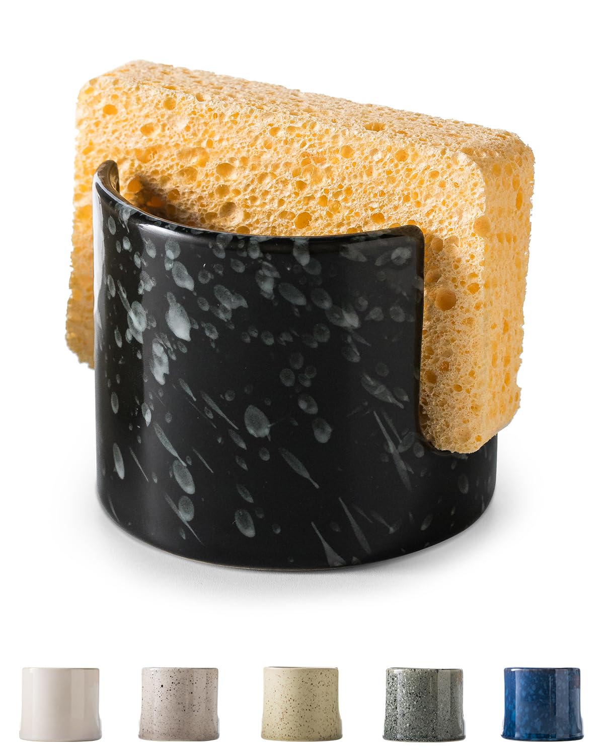 Sponge Holder for Kitchen Ceramic Sink Caddy Scrub Sponge Rack Dish Rack Scrubbers Holder for Kitchen Sink Bathroom