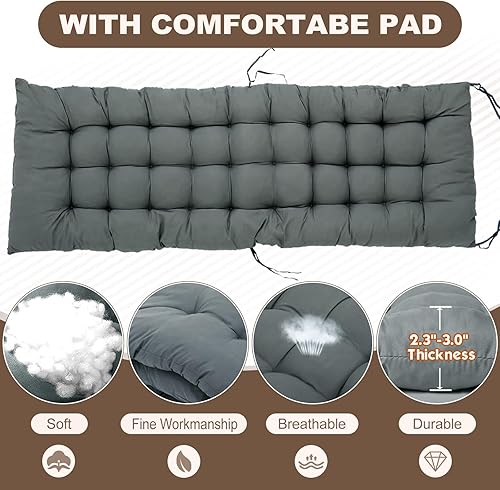 Miniatura 8 de DoCred Silla cómoda, silla plegable reclinable para dormitorio y sala de estar, sillas reclinables plegables para patio, silla de descanso con cojín