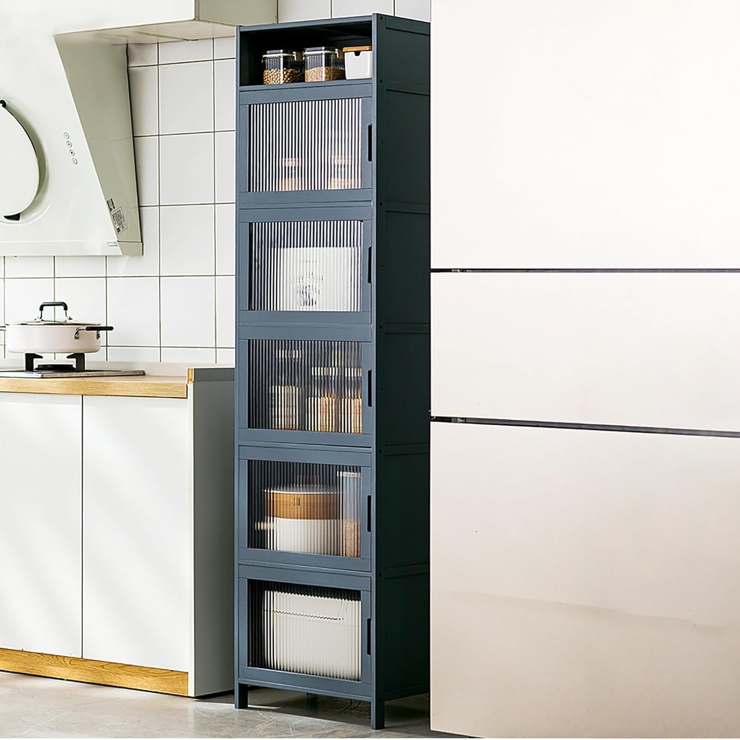 BHGFYXBS Freestanding Kitchen Sto Cabinet With Doors – Versatile Sideboard & Cupboard For Pots Pans Ses – Ideal For Living Room Pantry & Nized Sto Soluts,C-43 * 21 * 177Cm,C-43 * 21 * 177cm